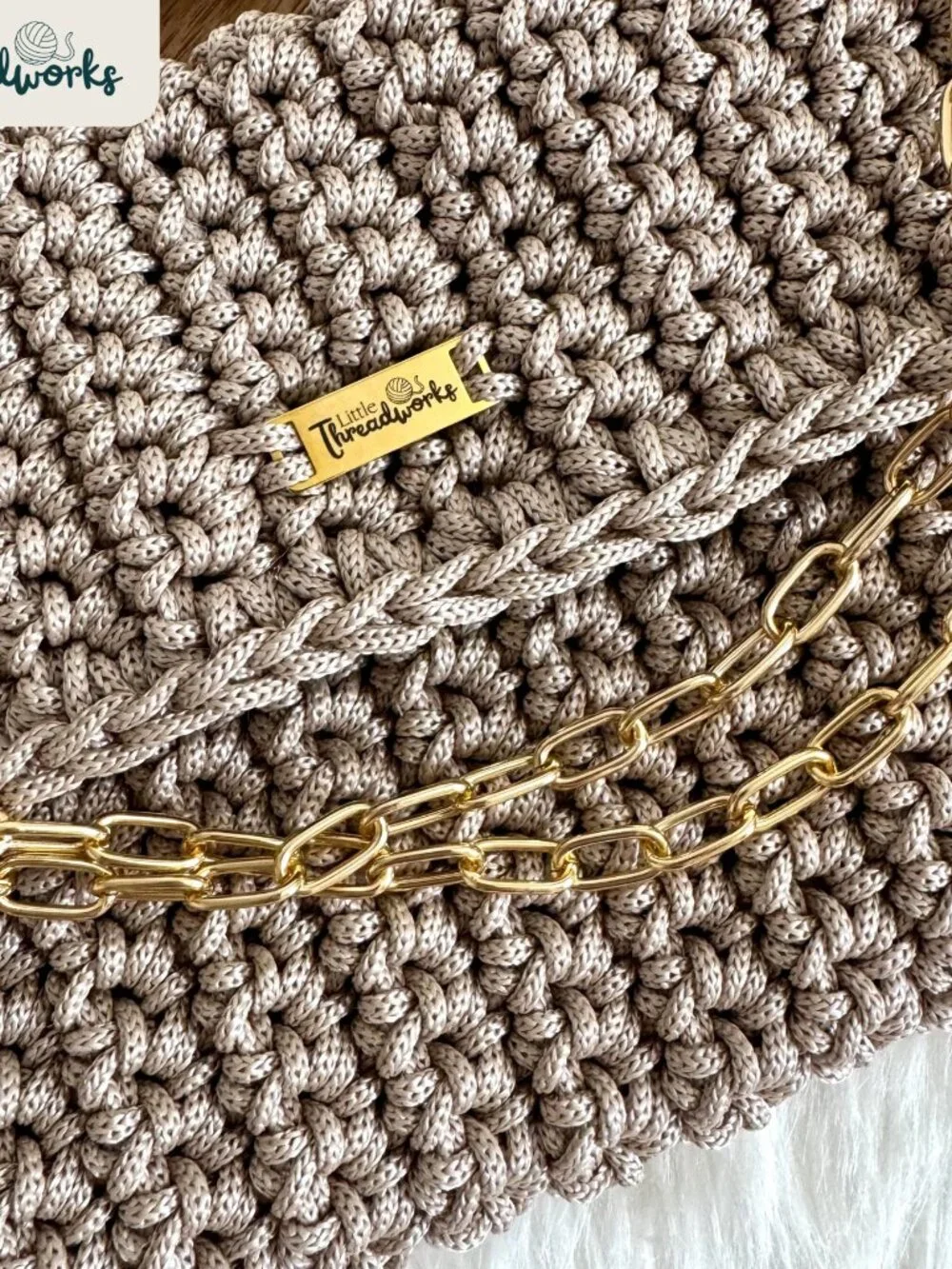 Tan Designer Elysia Handmade Crochet Handbag
